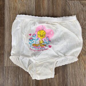 Vintage 1997 Looney Tunes Tweety Bird Girls Underwear Size 4 100% Cotton‎ Briefs
